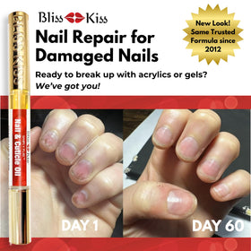 Bliss Kiss pen tucked inside a purse showing on-the-go nail care benefit