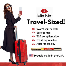 Bliss Kiss label details emphasizing clean ingredients like jojoba and vitamin E