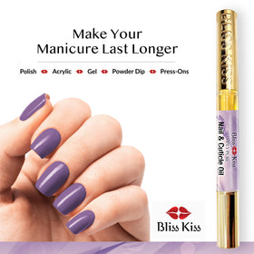Bliss Kiss pens on a bathroom vanity staged with towel for daily grooming ritual