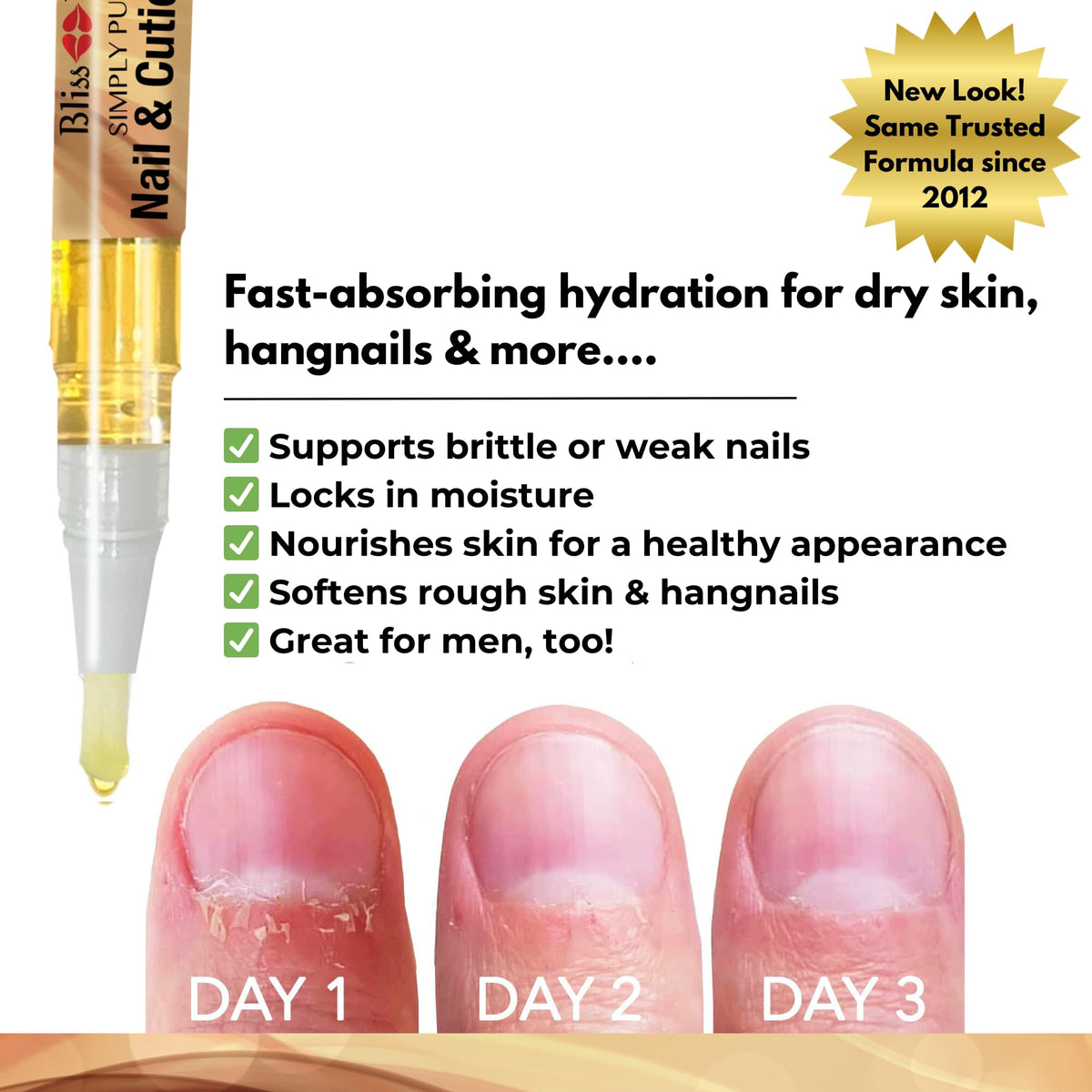 Bliss Kiss pen tip close-up for precise, mess-free application