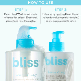 Bliss products placed by sink in bathroom lifestyle, convenient daily use benefit