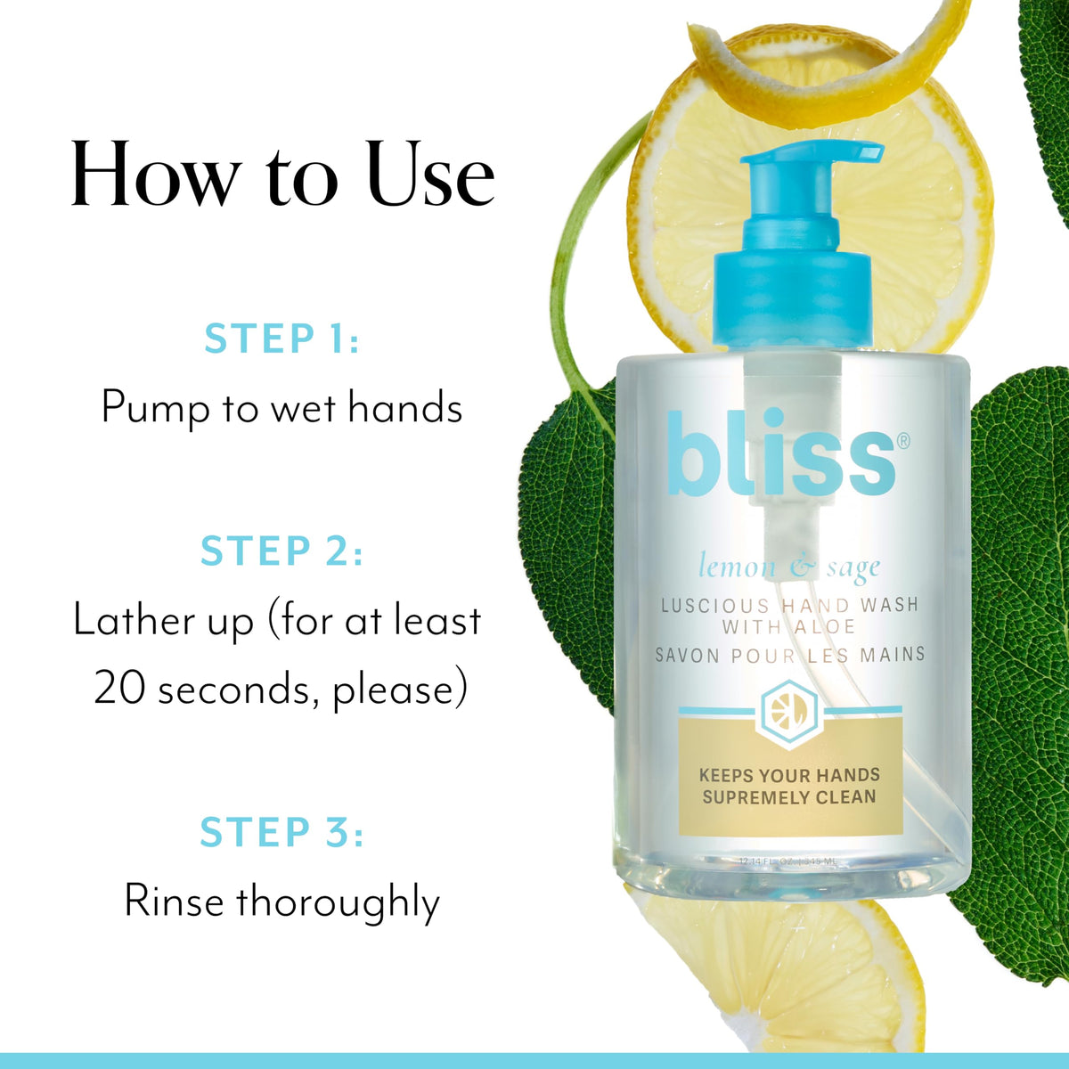 bliss product label close-up showing ingredient callouts and clarity benefit