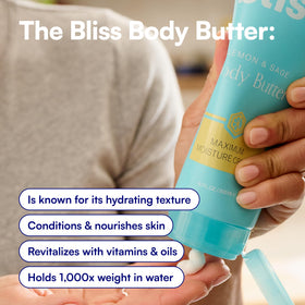 Bliss label detail showing product name and cruelty-free, vegan benefit