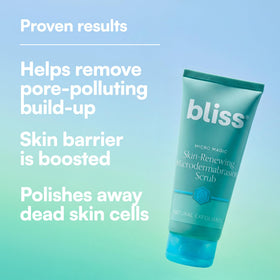 Hand applying Bliss Micro Magic to skin illustrating easy at-home exfoliation
