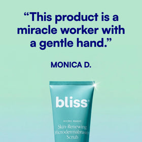 Bliss Micro Magic held in hand to display actual 3.4 fl oz scale and portability