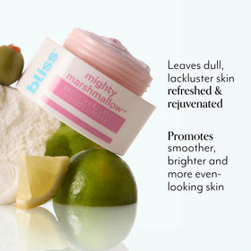 Bliss jar open to reveal whipped pink mask texture and easy spread