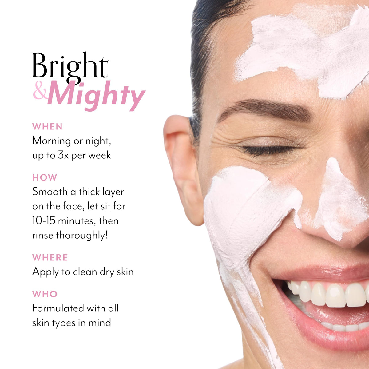 Bliss rinsing mask off to show refreshed hydrated skin after use