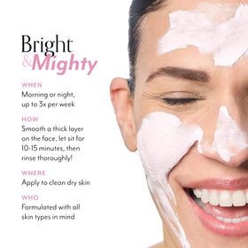 Bliss rinsing mask off to show refreshed hydrated skin after use