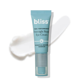 Bliss jar front view showing compact overnight eye cream for travel