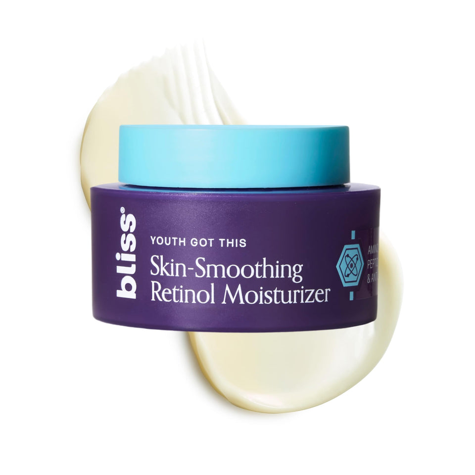 Bliss retinol face moisturizer jar front view showing branding and size for easy identification