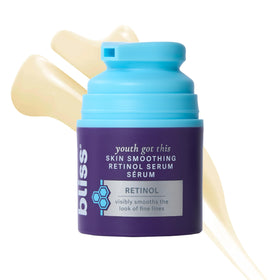 Bliss bottle front packaging showing product clarity and anti-aging focus