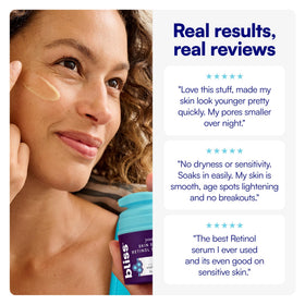 Bliss ingredient visual featuring peptides and squalane for hydration support