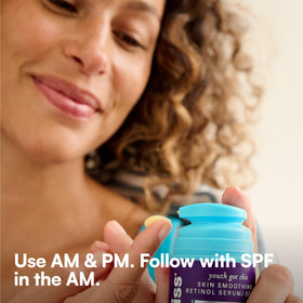 Bliss serum staged in nighttime routine showing compatibility with evening regimen