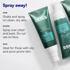 bliss bottle next to hand showing travel-size convenience and portability
