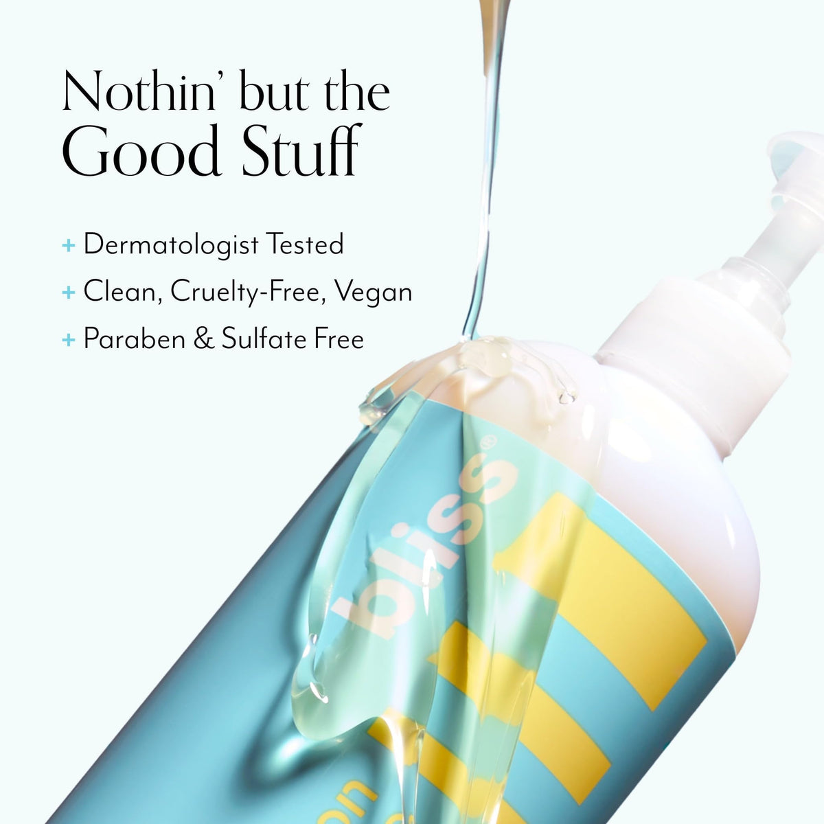 Bliss aloe and glycerin ingredients image showing soothing hydration