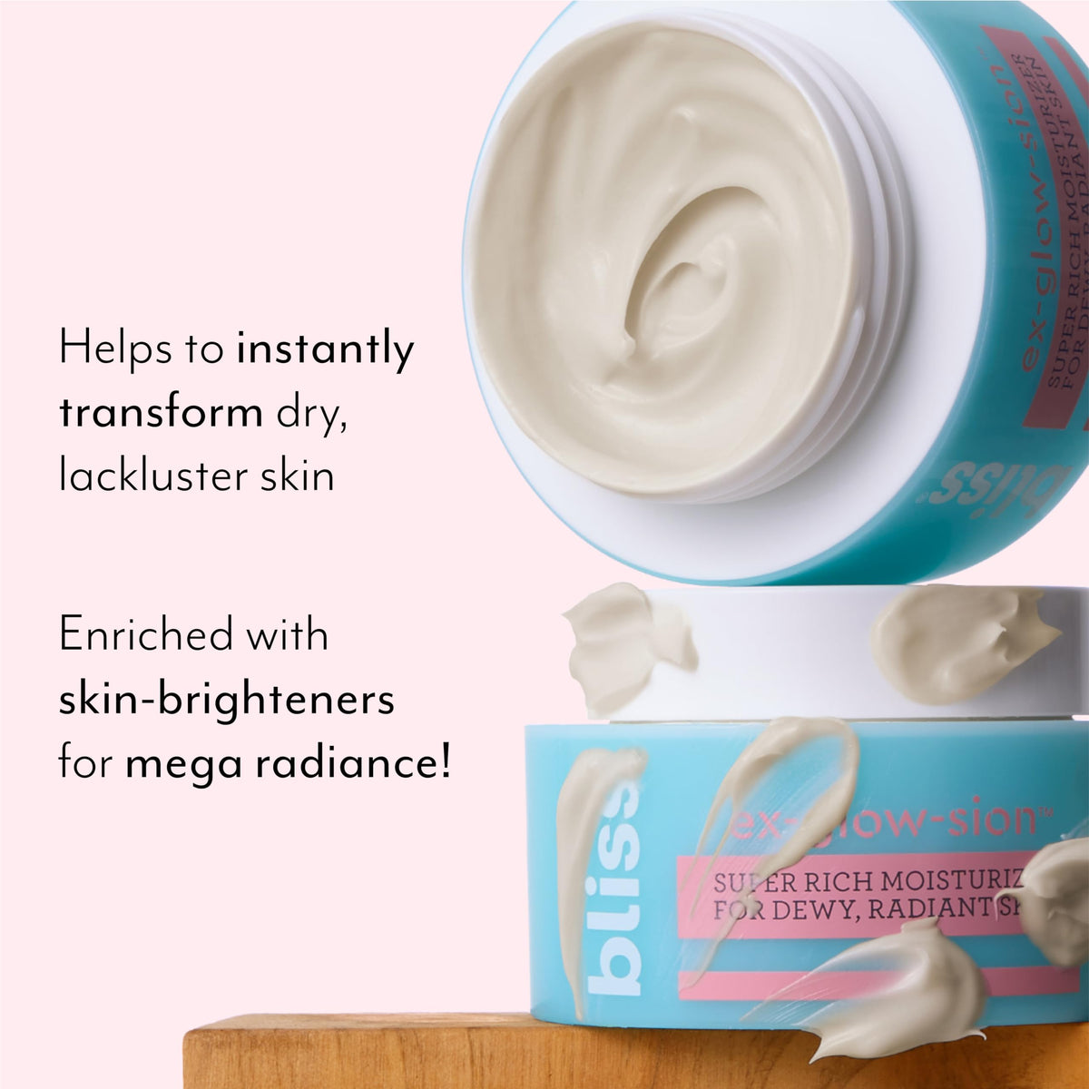 Bliss whipped cream texture close-up demonstrating rich, melt-in hydration