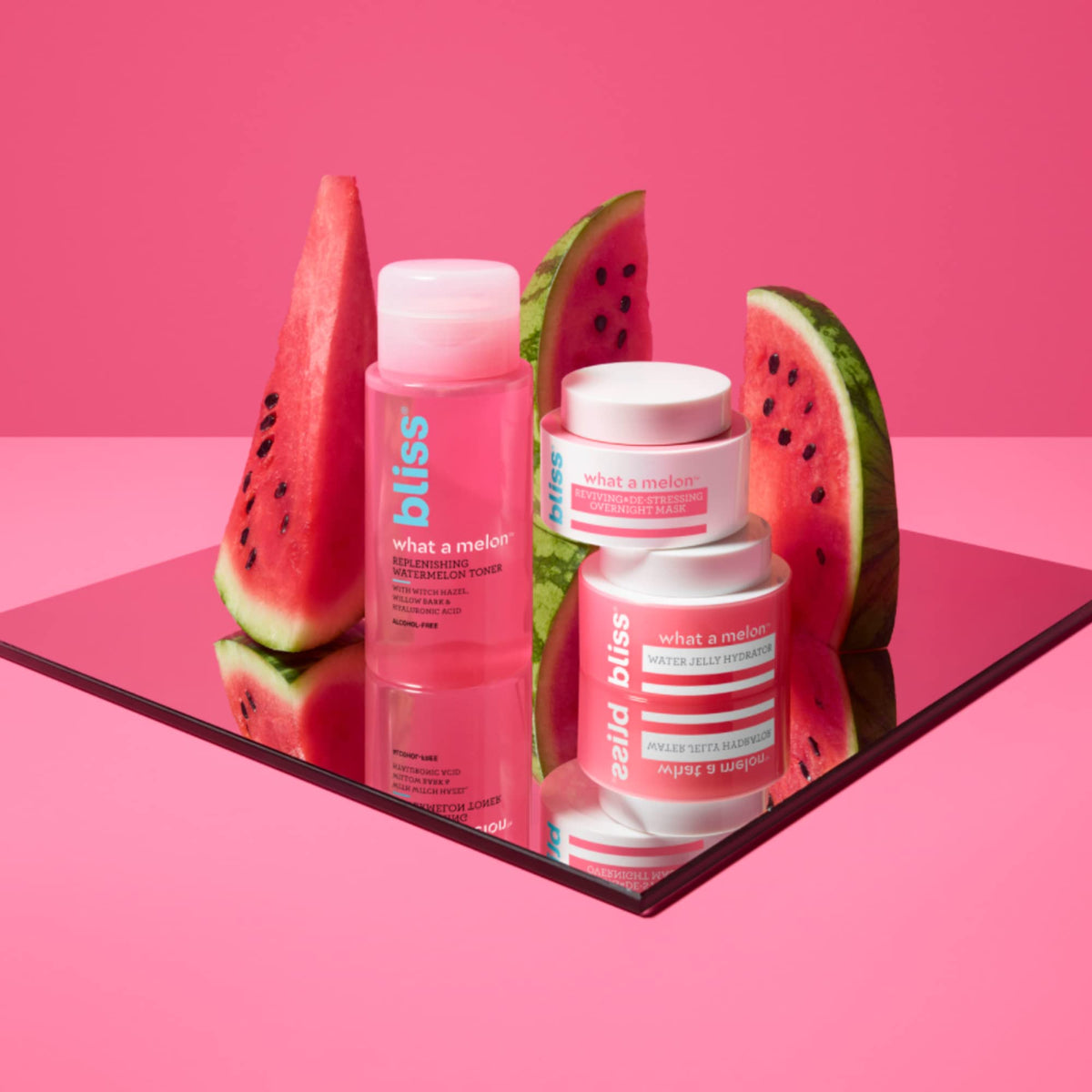 Bliss application with cotton pad showing easy toning and pore refreshing