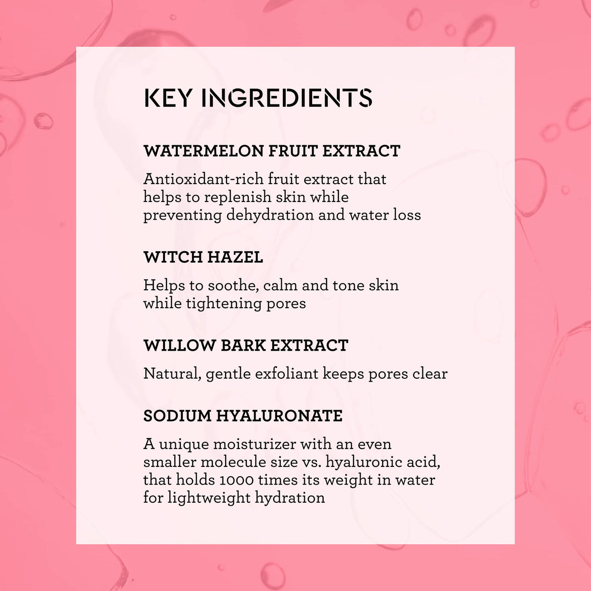 Bliss pouring lightweight toner texture demonstrating fast-absorbing hydration