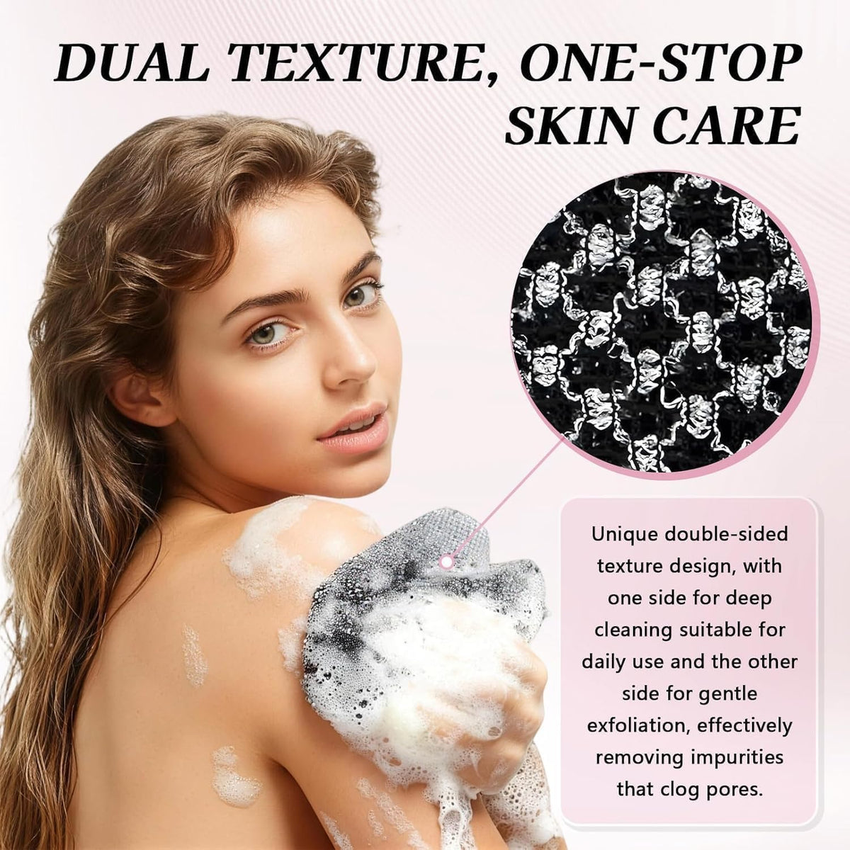 Blissal two different textured sides displayed for customizable cleansing benefit