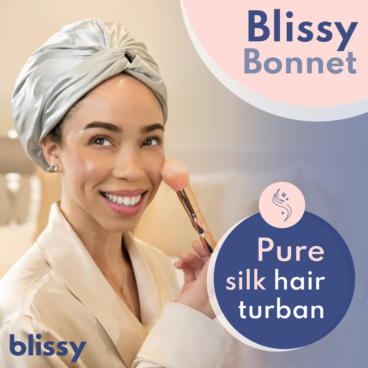 BLISSY close-up of 22 momme silk weave highlighting soft durable texture