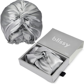 BLISSY front view of silk bonnet showing smooth coverage and protective design