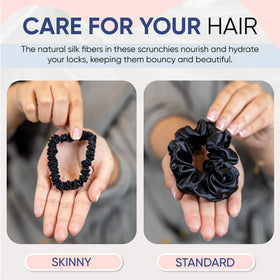 BLISSY scrunchie securing ponytail showing secure hold without creases