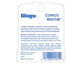 Hand holding Blistex Complete Moisture to show size and portability for on-the-go use