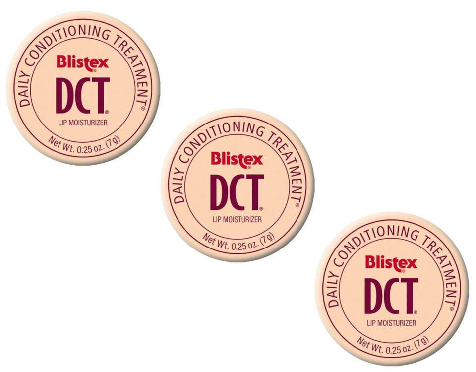 Blistex DCT jar front view shows brand and convenient daily care
