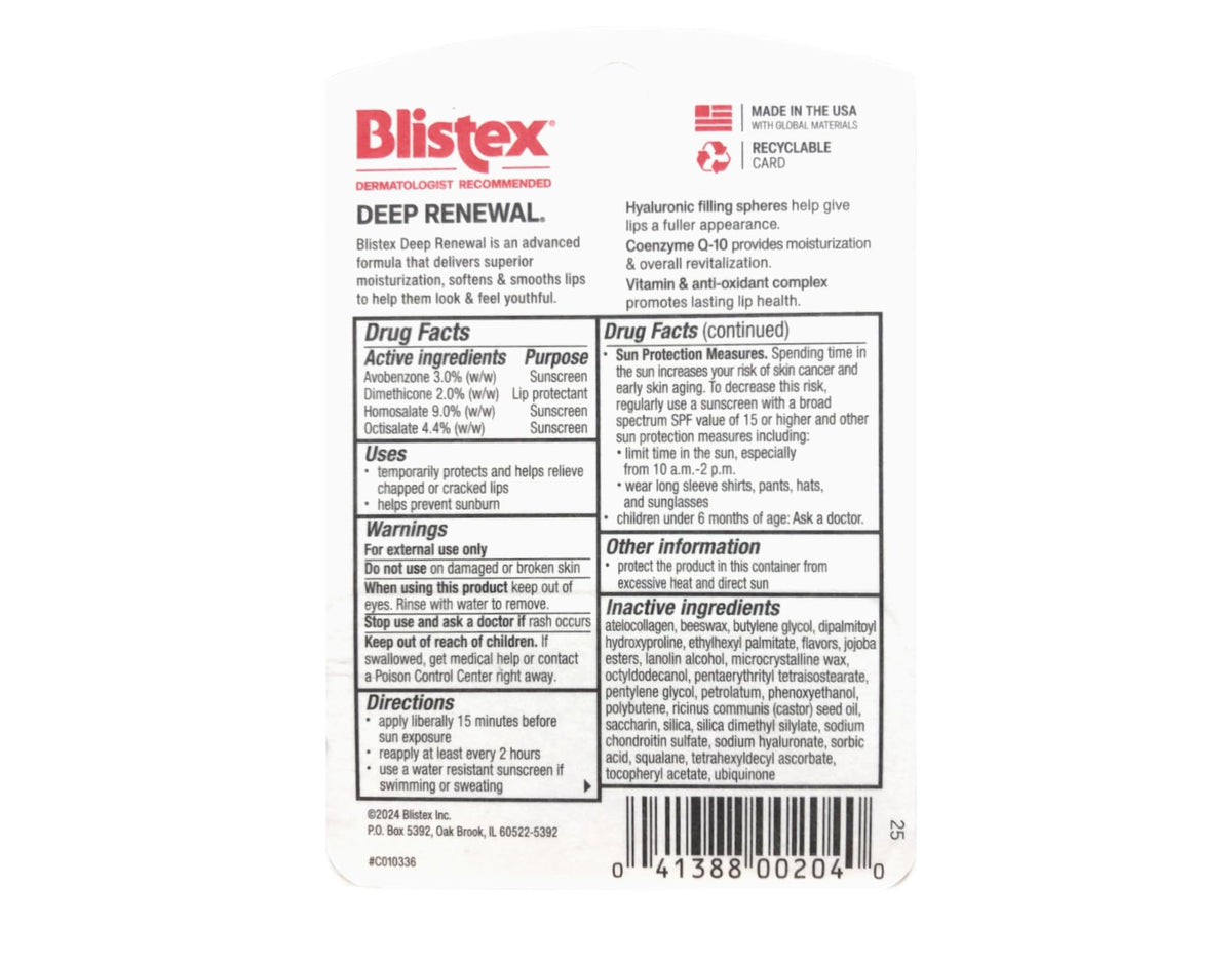 Hand holding Blistex stick to show compact size and easy portability