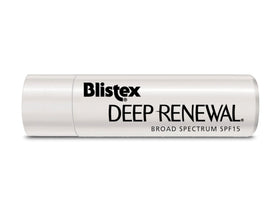 Blistex next to jojoba and castor seed visuals highlighting nourishing oils