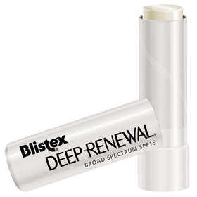 Blistex Deep Renewal label close-up highlighting ingredients and SPF