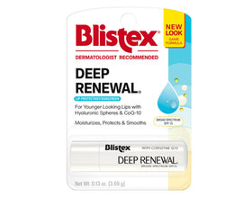 Blistex balm stick open revealing smooth balm texture and shine control