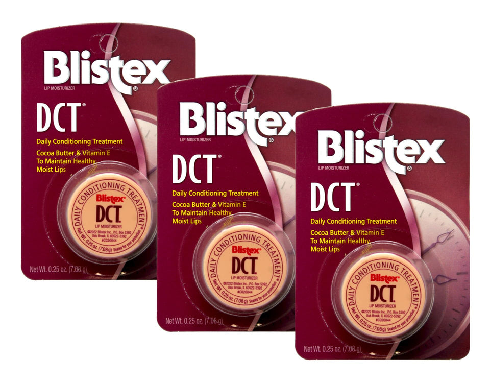 Blistex pot front view showing label and compact size for easy storage
