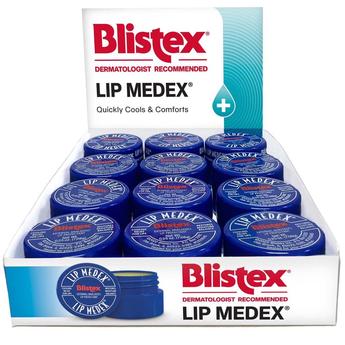 Hand applying Blistex to lips demonstrating quick soothing relief