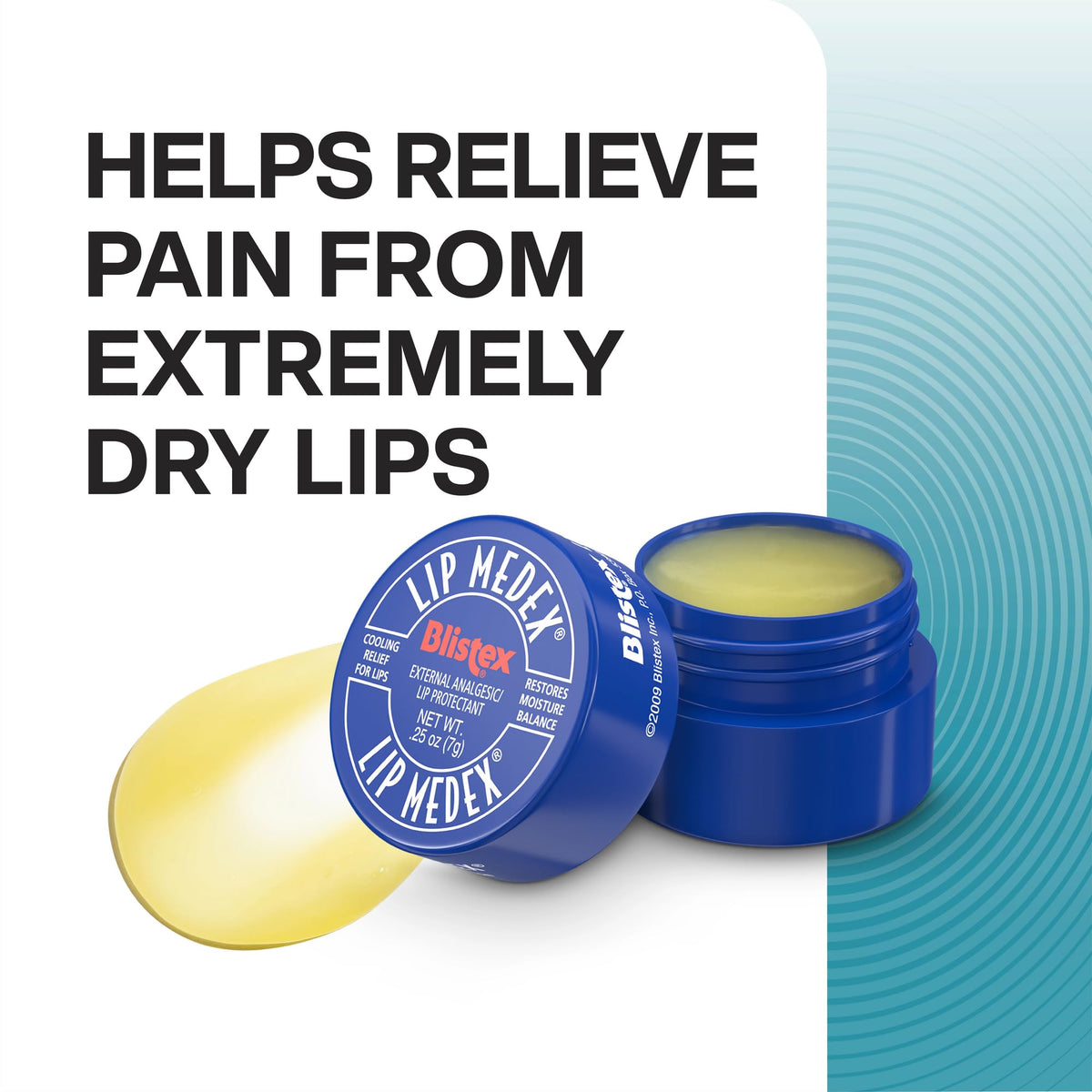 Blistex cap detail highlighting secure closure and leak prevention