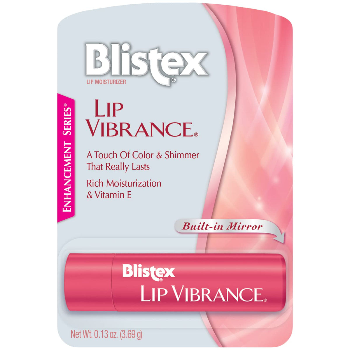 Blistex lip vibrance open with built-in mirror for quick touch-ups