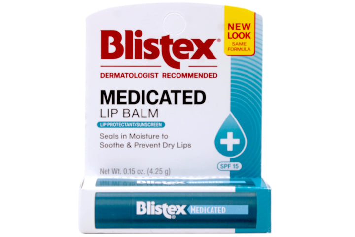 Blistex front tube showing label and ease of use benefit