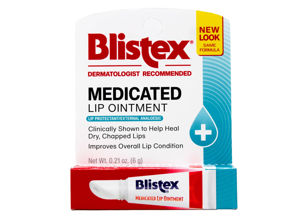 Blistex front tube showing product branding and relief benefit