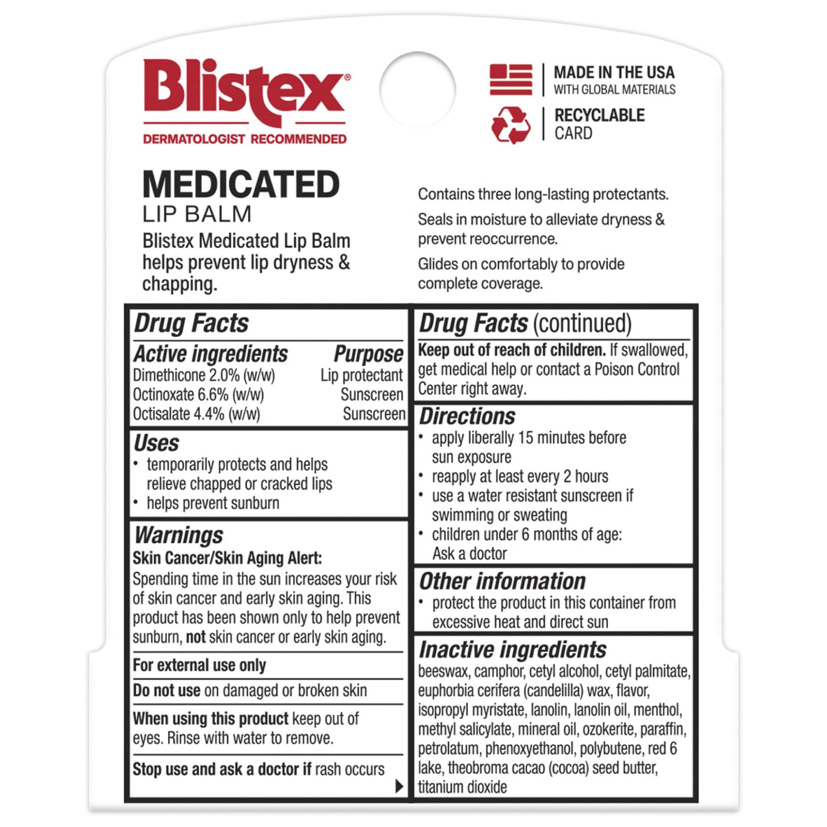 Blistex pack of twelve sticks arranged for home and travel convenience