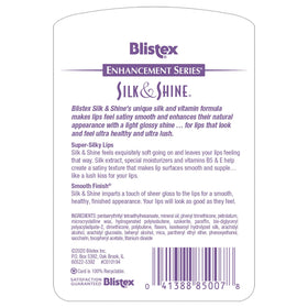 Blistex Silk & Shine applied on lips showing sheer gloss and natural enhancement