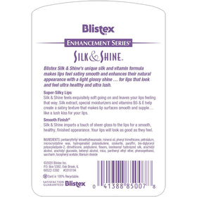 Blistex Silk & Shine texture close-up highlighting silky formula and smooth application benefits