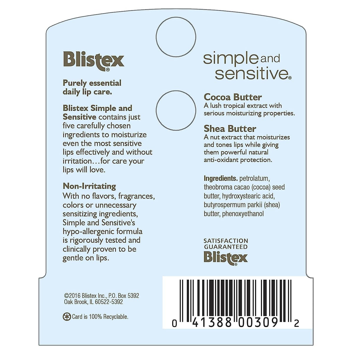 Blistex texture shot of cocoa and shea butters for deep moisture