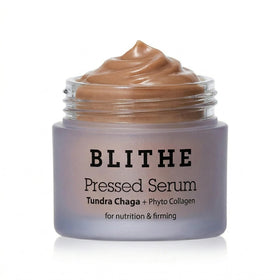 BLITHE jar front view showing compact K-Beauty pressed serum for easy gifting