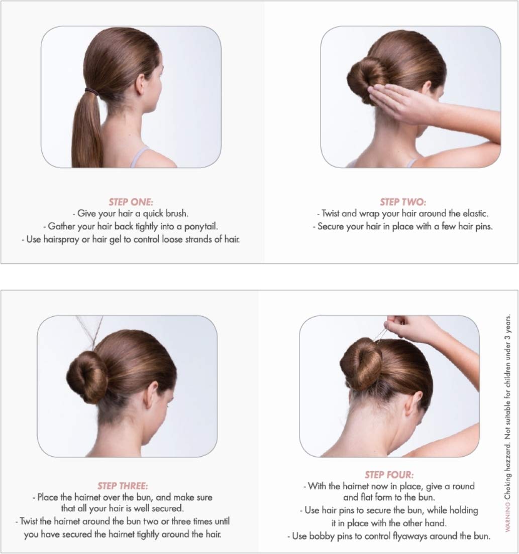 Bloch hair kit in use forming a neat caramel bun suitable for stage