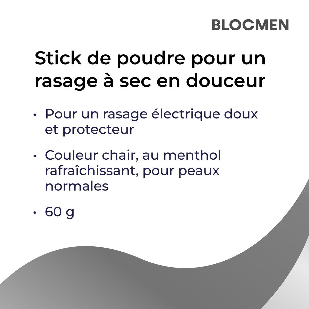 Blocmen pre shave stick held in hand to show scale and convenient grooming portability