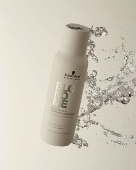 BlondMe after rinse shine showing improved gloss and manageable hair