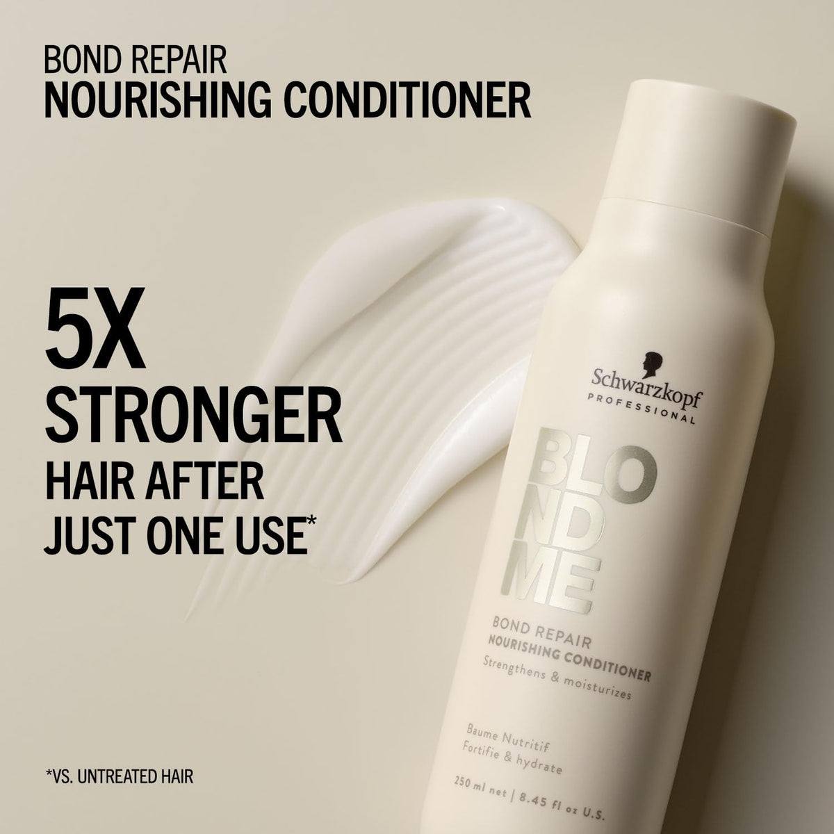 BlondMe application in shower showing gentle conditioning for reduced breakage
