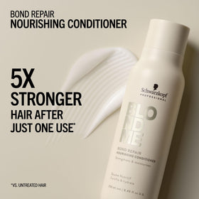 BlondMe application in shower showing gentle conditioning for reduced breakage