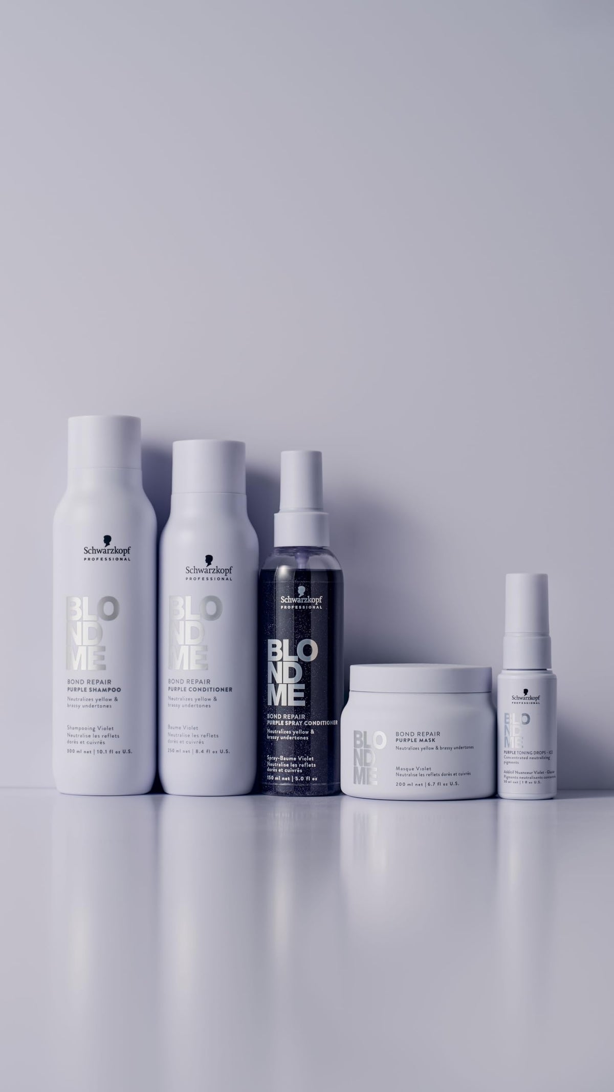 Before-and-after BlondMe results neutralizing yellow tones for cooler blonde