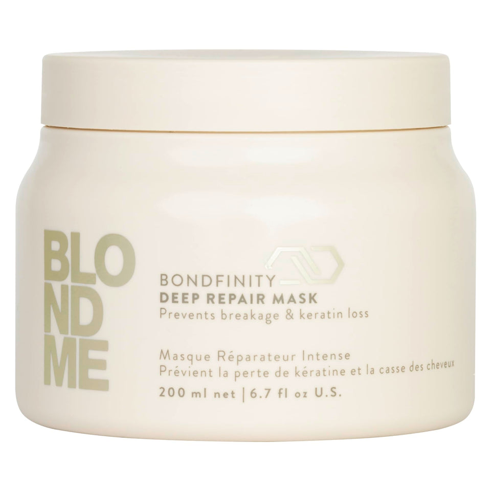 BlondMe jar front packaging showing product benefits and sleek design